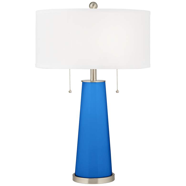 Image 1 Color Plus Peggy 29 3/4 inch Royal Blue Glass Table Lamp