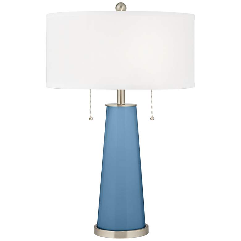 Image 1 Color Plus Peggy 29 3/4 inch Secure Blue Glass Table Lamp