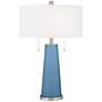 Color Plus Peggy 29 3/4" Secure Blue Glass Table Lamp