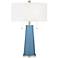 Color Plus Peggy 29 3/4" Secure Blue Glass Table Lamp