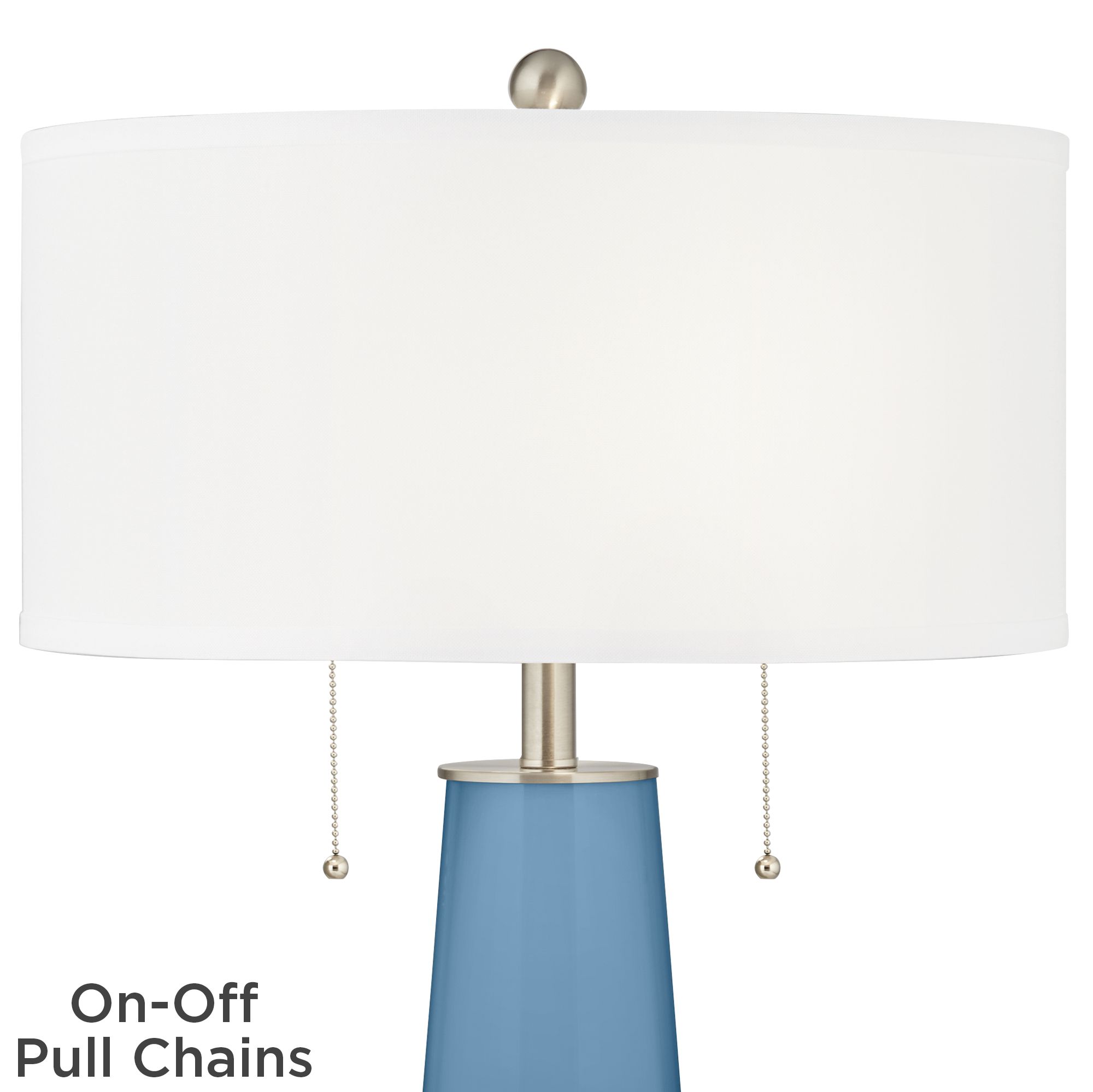 Image 2 Color Plus Peggy 29 3/4" Secure Blue Glass Table Lamp more views