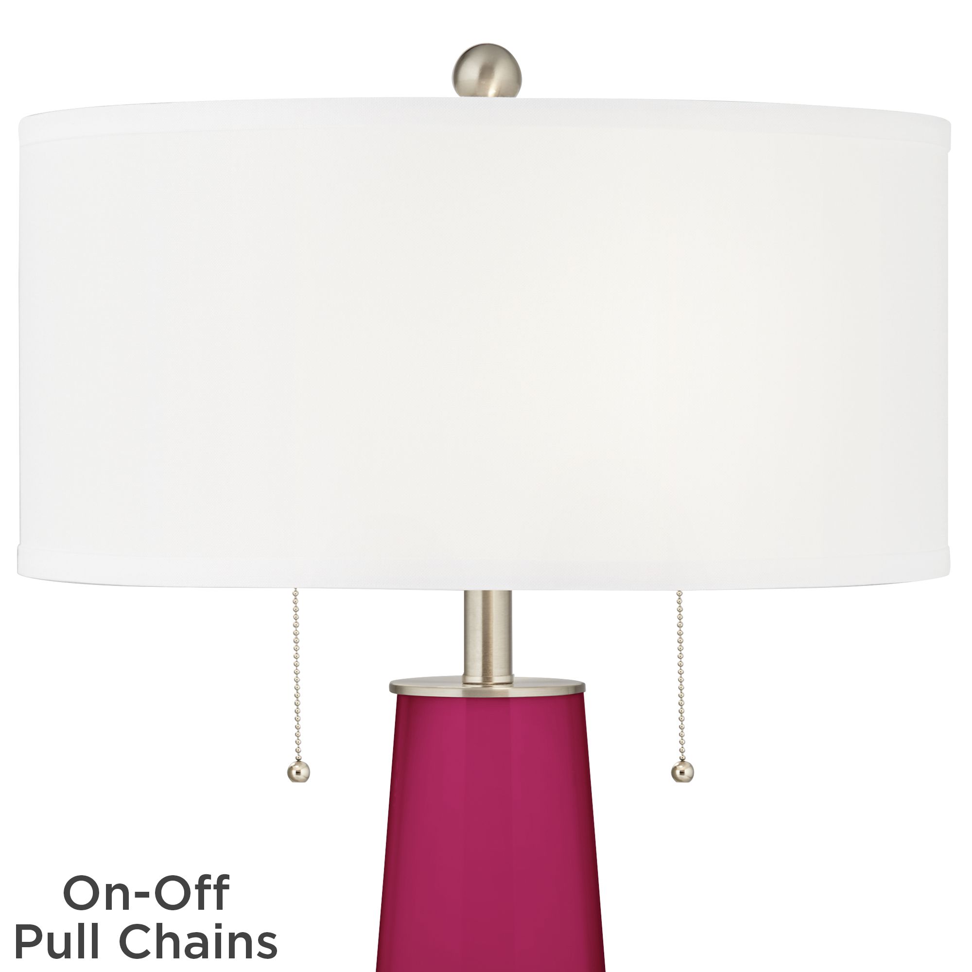 Image 2 Color Plus Peggy 29 3/4" Vivacious Pink Glass Table Lamp more views