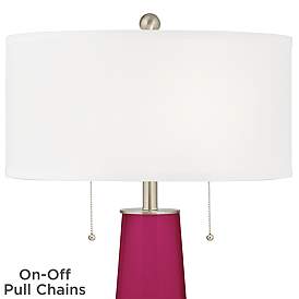 Image2 of Color Plus Peggy 29 3/4" Vivacious Red Glass Table Lamp more views