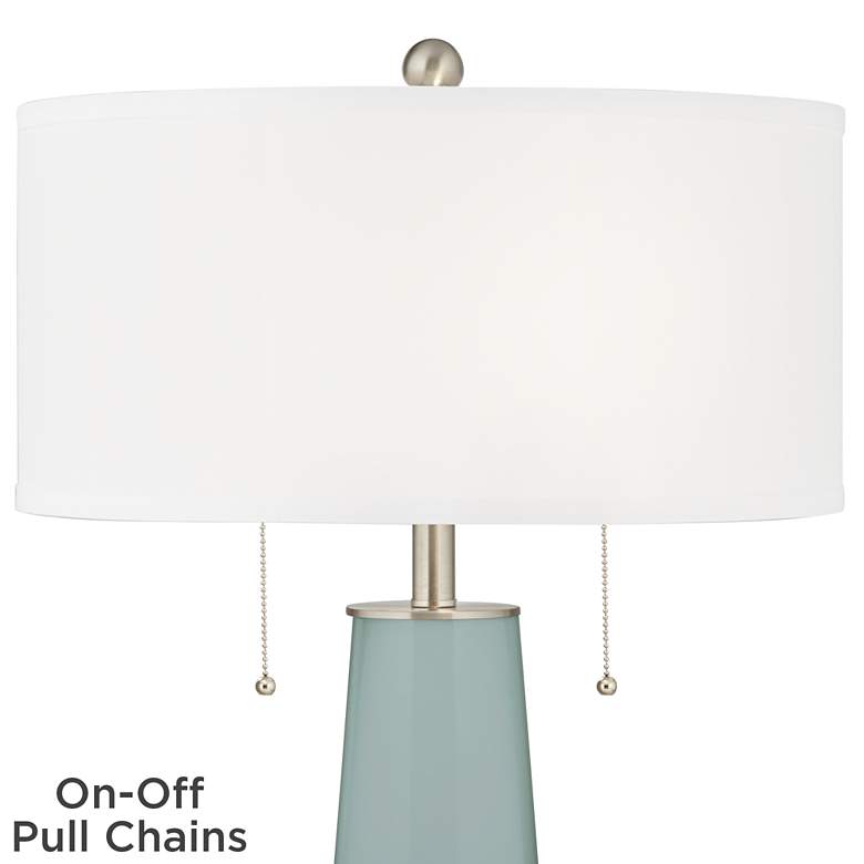 Image 2 Color Plus Peggy 29 3/4" White Shade and Aqua-Sphere Blue Table Lamp more views