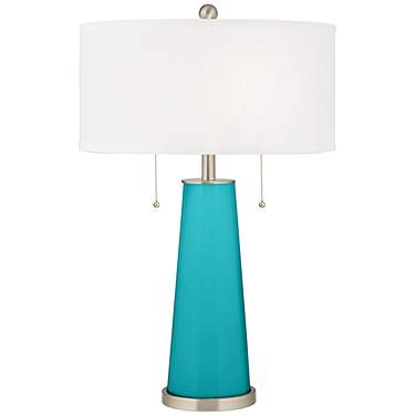 Color Plus Peggy 29 3/4" Modern Glass Surfer Blue Table Lamp