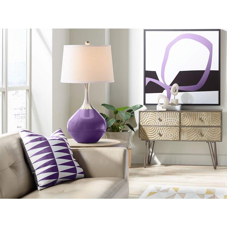 Image 3 Color Plus Spencer 31 inch Acai Purple Modern Table Lamp more views