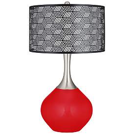 Image1 of Color Plus Spencer 31" Black Metal Shade and Bright Red Table Lamp