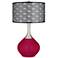 Color Plus Spencer 31" Black Shade with French Burgundy Red Table Lamp