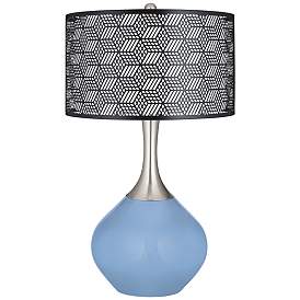 Image1 of Color Plus Spencer 31" Black Shade with Placid Blue Modern Table Lamp
