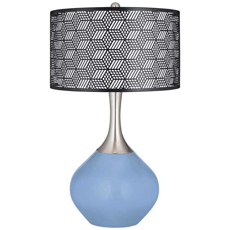 Image 1 Color Plus Spencer 31 inch Black Shade with Placid Blue Modern Table Lamp