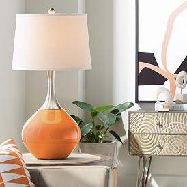Image1 of Color Plus Spencer 31" Celosia Orange Modern Table Lamp