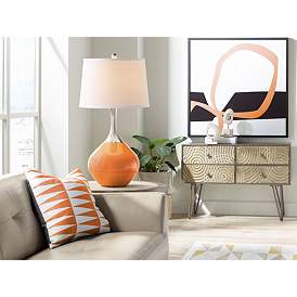Image3 of Color Plus Spencer 31" Celosia Orange Modern Table Lamp more views