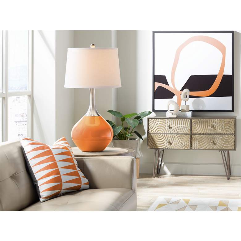 Image 3 Color Plus Spencer 31" Celosia Orange Modern Table Lamp more views