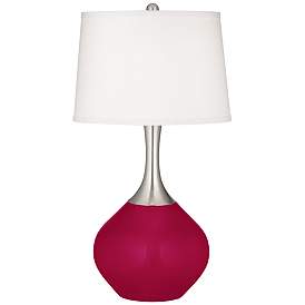 Image2 of Color Plus Spencer 31" French Burgundy Red Table Lamp with USB Dimmer