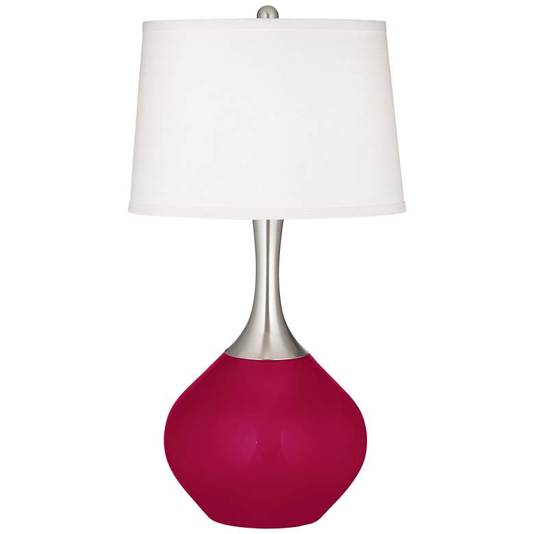 Image 2 Color Plus Spencer 31" French Burgundy Red Table Lamp with USB Dimmer