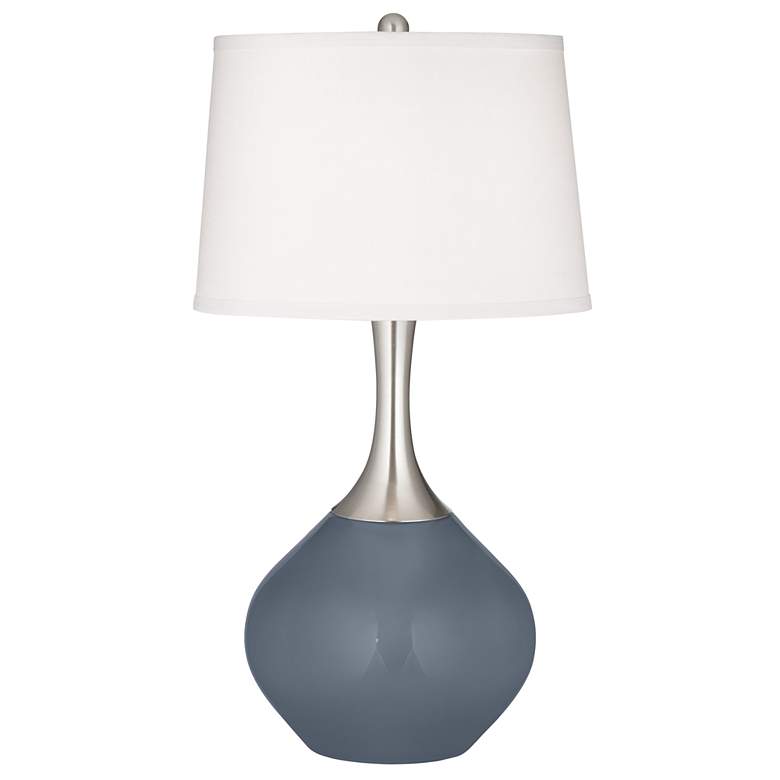 Image 2 Color Plus Spencer 31 inch Granite Peak Gray Table Lamp with USB Dimmer