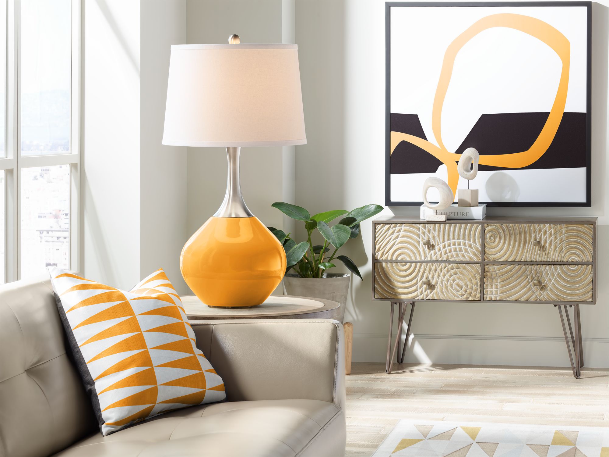 Image 3 Color Plus Spencer 31" High Carnival Orange Table Lamp more views