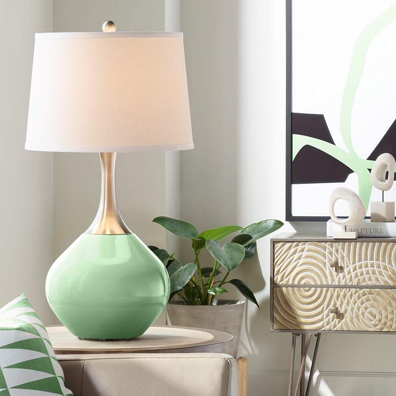Image 1 Color Plus Spencer 31" High Flower Stem Green Table Lamp