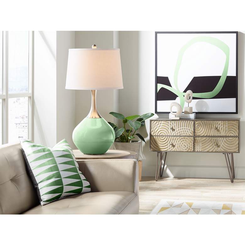 Image 3 Color Plus Spencer 31" High Flower Stem Green Table Lamp more views
