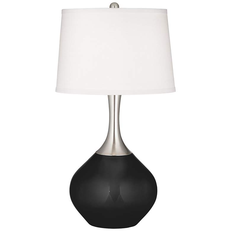 Image 2 Color Plus Spencer 31 inch High Glass Tricorn Black Table Lamp