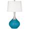 Color Plus Spencer 31" High Modern Glass Caribbean Sea Blue Table Lamp