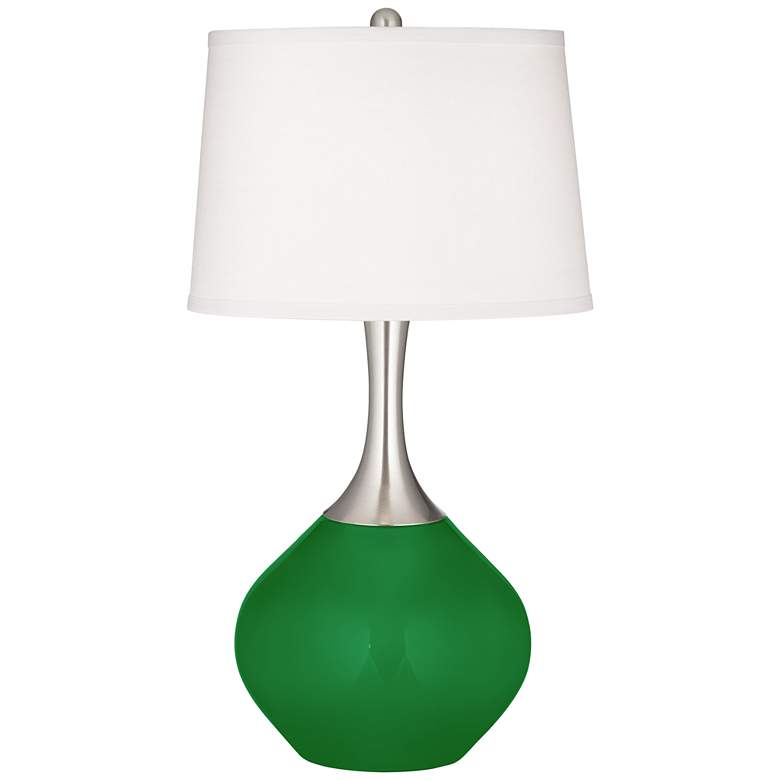 Image 2 Color Plus Spencer 31 inch High Modern Glass Envy Green Table Lamp