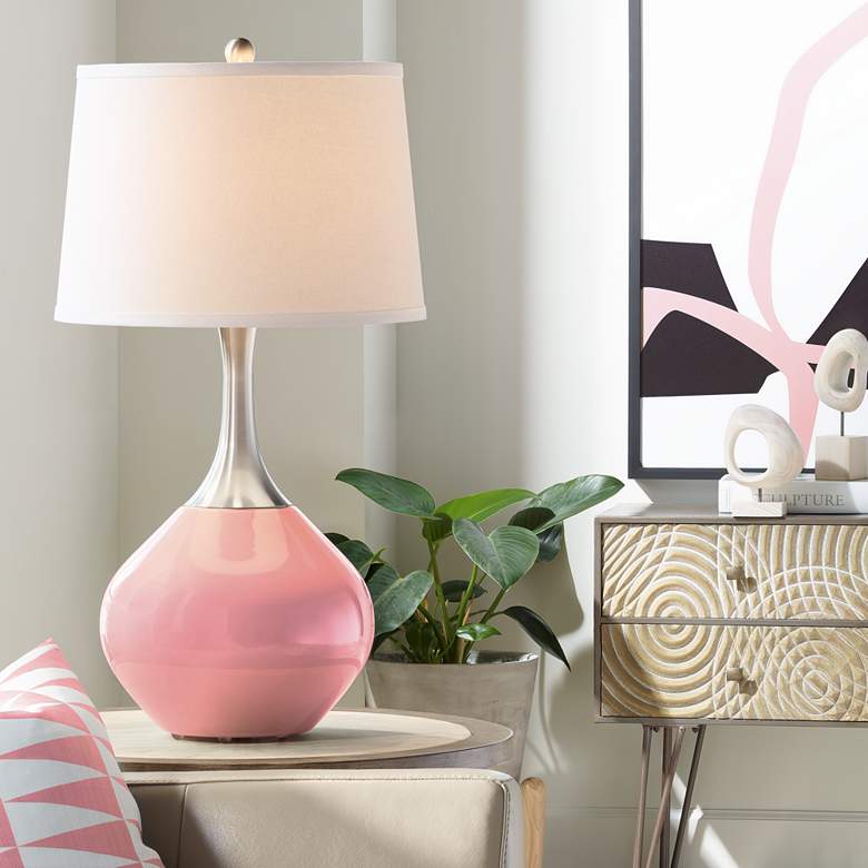 Image 1 Color Plus Spencer 31" High Modern Glass Haute Pink Table Lamp