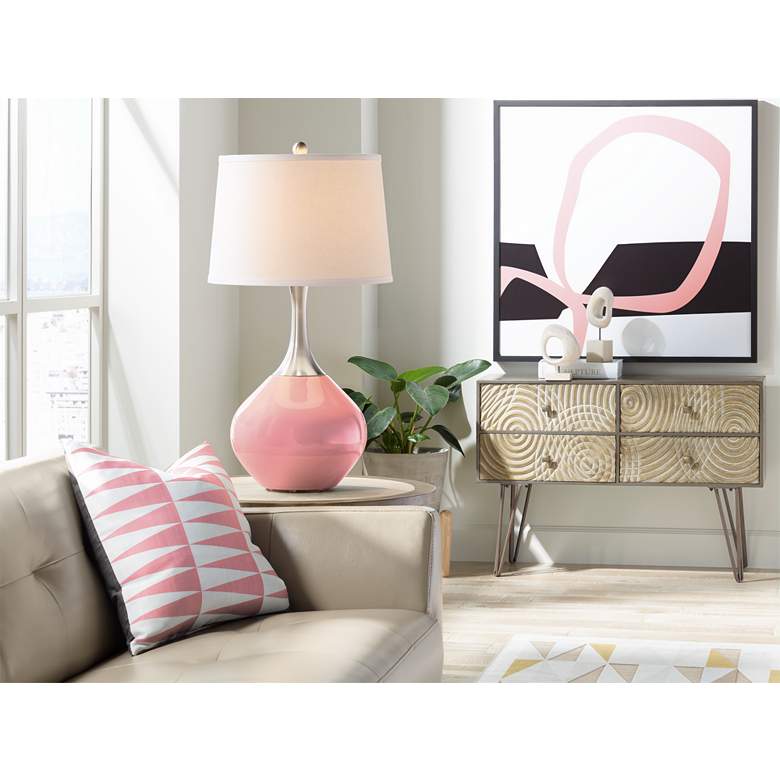 Image 3 Color Plus Spencer 31" High Modern Glass Haute Pink Table Lamp more views
