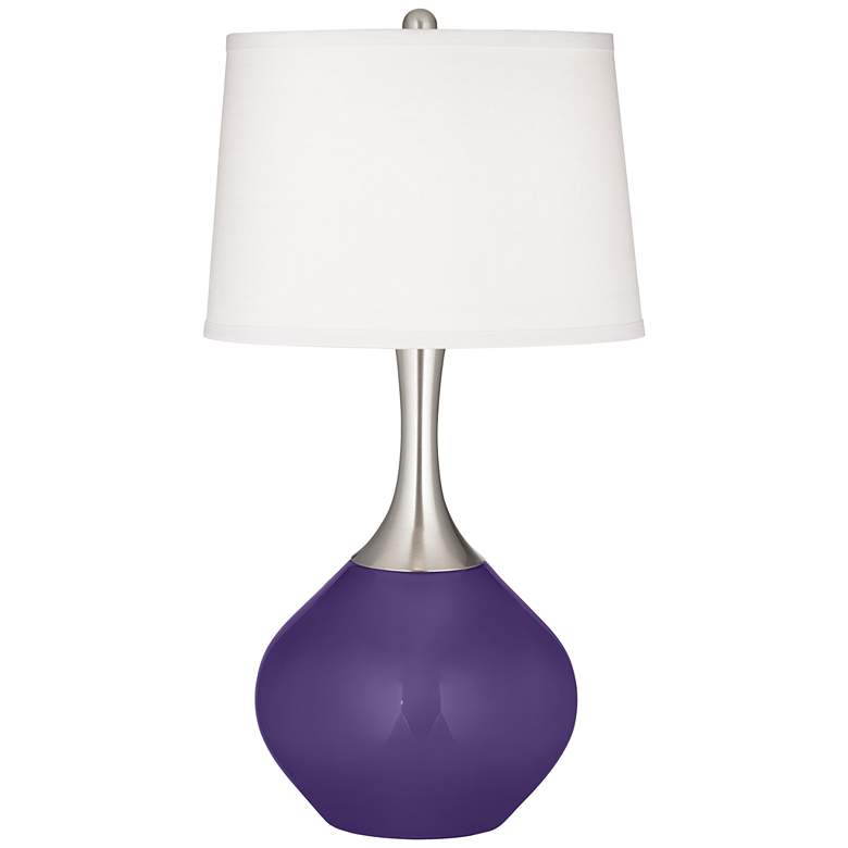Image 2 Color Plus Spencer 31 inch High Modern Glass Izmir Purple Table Lamp