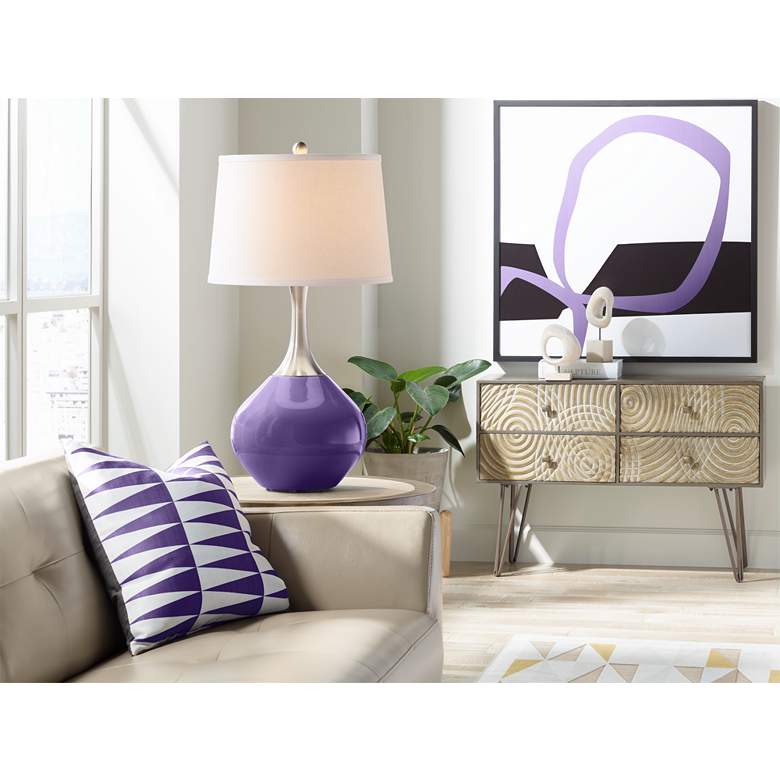 Image 3 Color Plus Spencer 31" High Modern Glass Izmir Purple Table Lamp more views