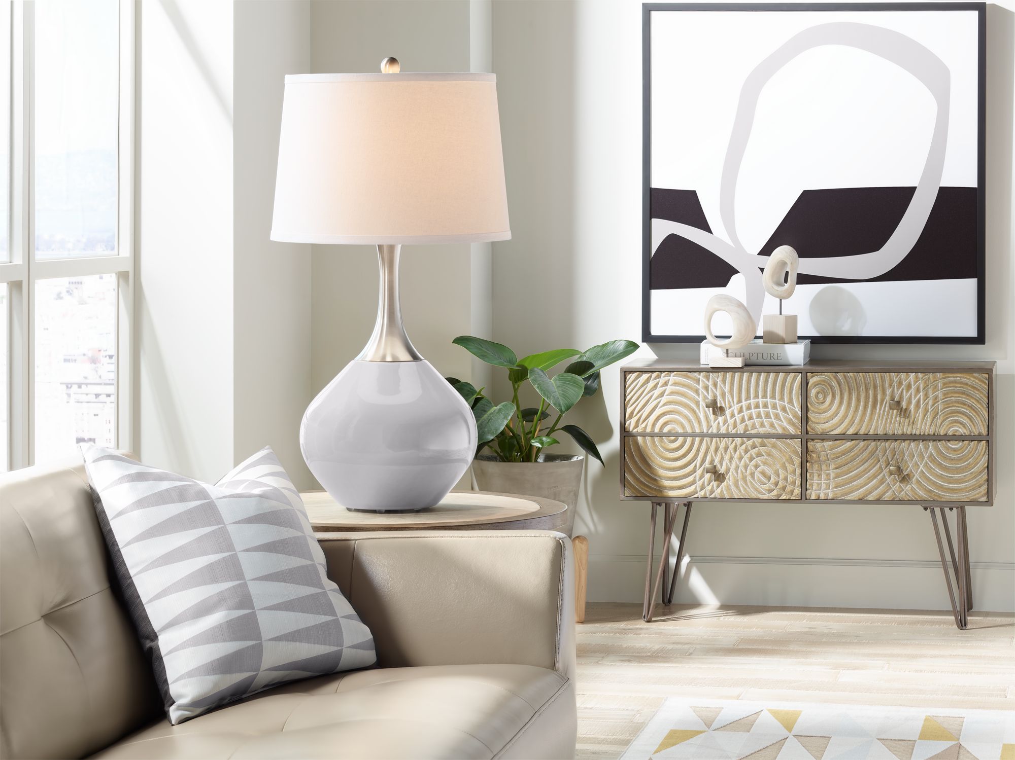 Image 3 Color Plus Spencer 31" High Modern Glass Swanky Gray Table Lamp more views