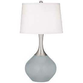 Image2 of Color Plus Spencer 31" High Modern Glass Uncertain Gray Table Lamp