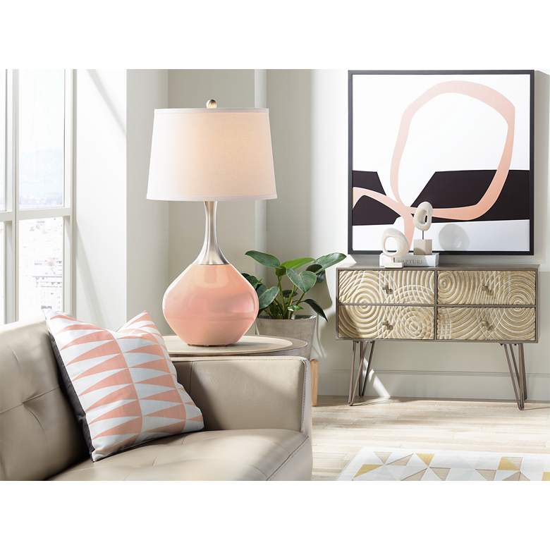 Image 3 Color Plus Spencer 31" High Modern Mellow Coral Pink Table Lamp more views