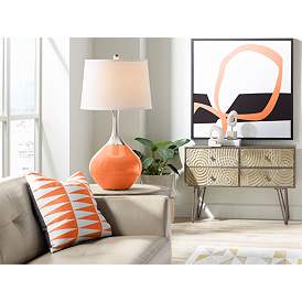 Image3 of Color Plus Spencer 31" High Nectarine Orange Table Lamp more views