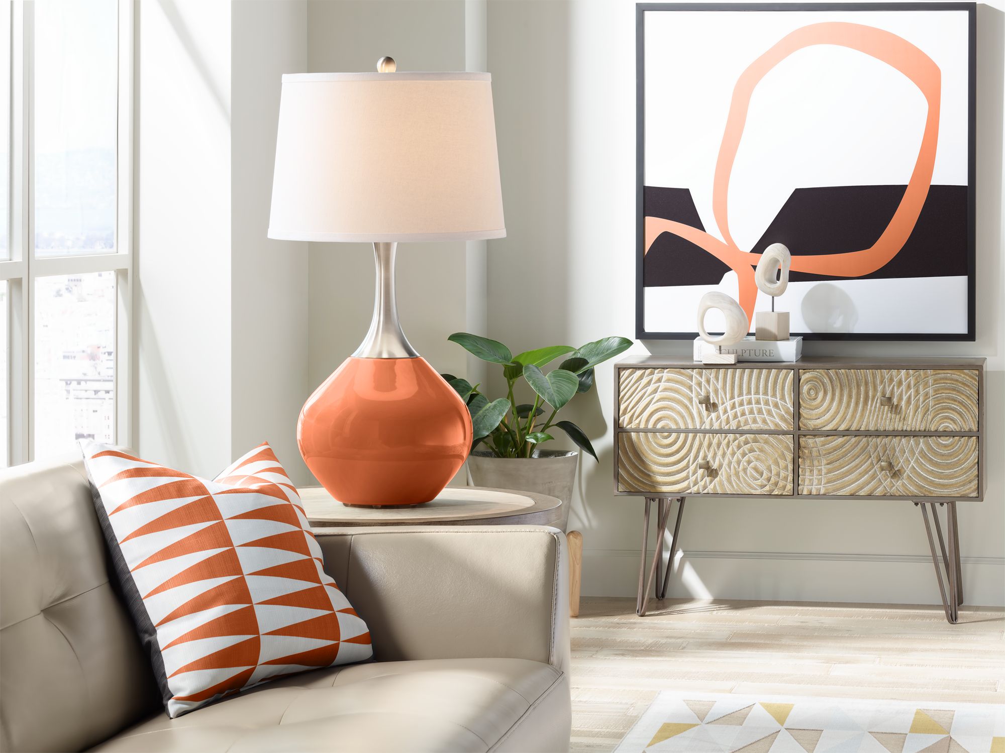 Image 3 Color Plus Spencer 31" High Robust Orange Table Lamp more views