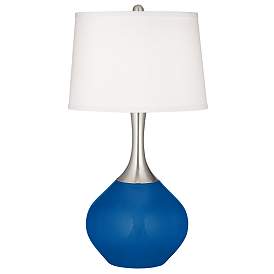 Image2 of Color Plus Spencer 31" Hyper Blue Table Lamp with USB Dimmer
