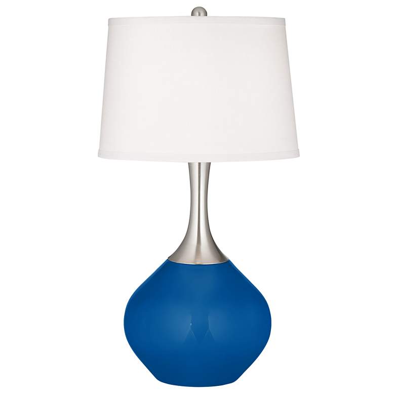 Image 2 Color Plus Spencer 31" Hyper Blue Table Lamp with USB Dimmer