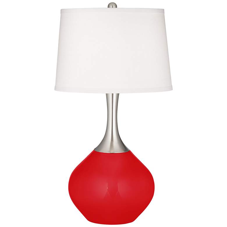 Image 2 Color Plus Spencer 31 inch Modern Bright Red Table Lamp