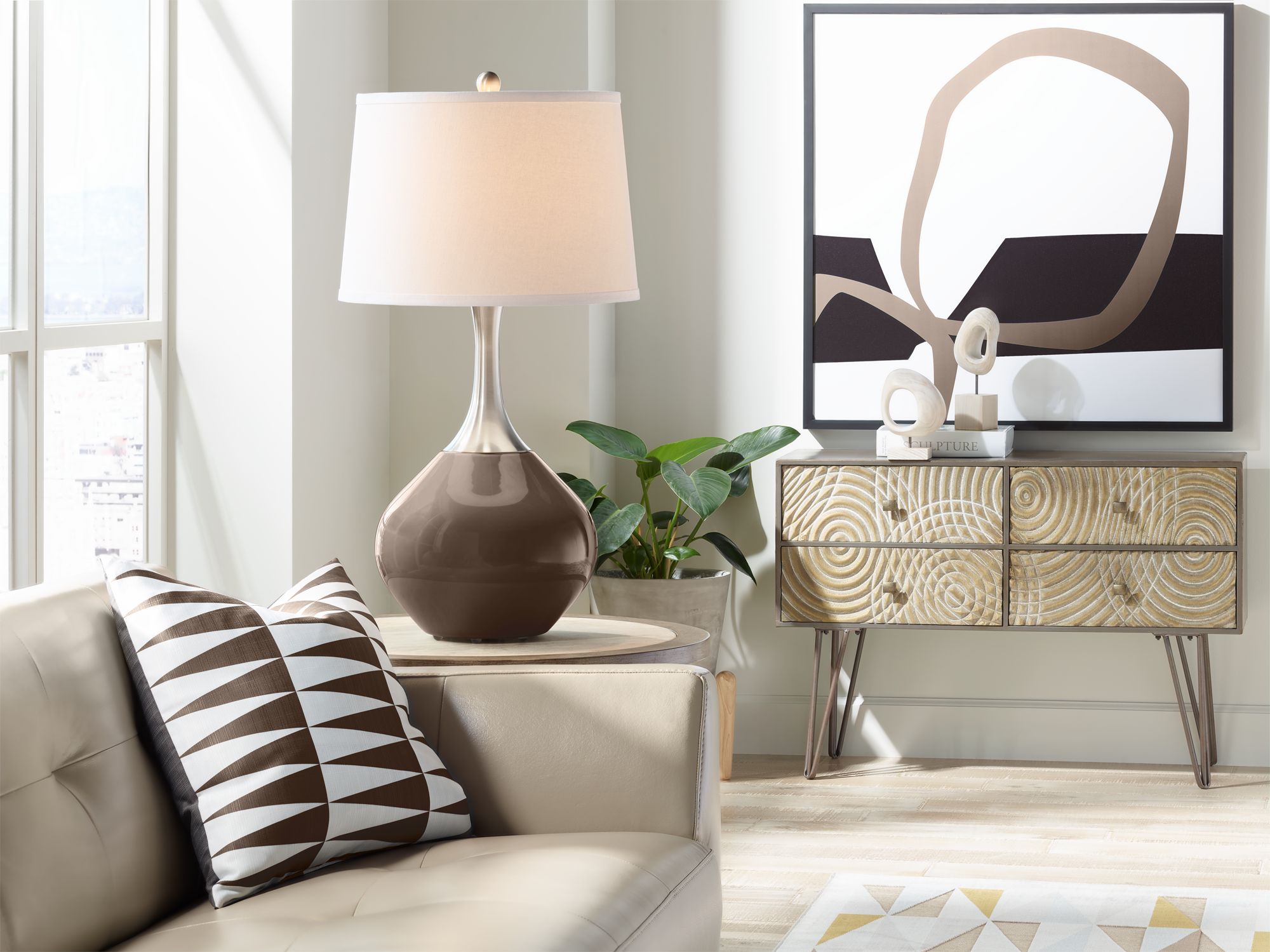 Image 3 Color Plus Spencer 31" Modern Carafe Brown Table Lamp more views