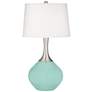 Color Plus Spencer 31" Modern Cay Blue Table Lamp