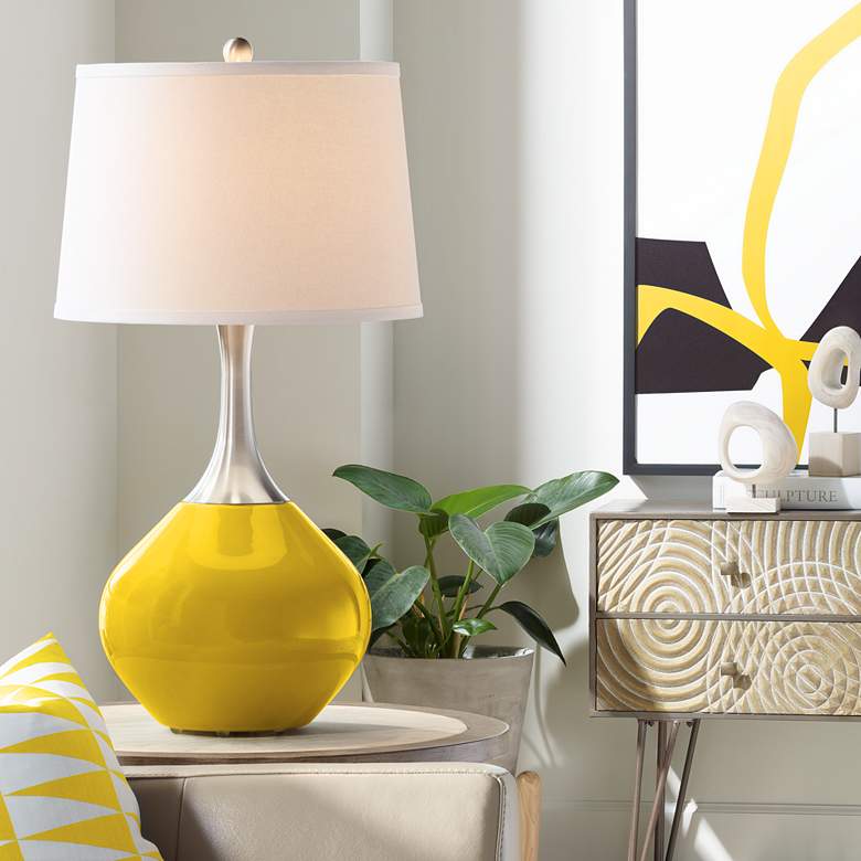 Image 1 Color Plus Spencer 31 inch Modern Citrus Yellow Table Lamp