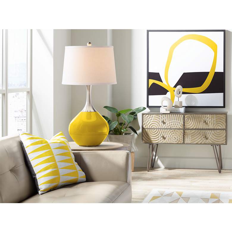 Image 3 Color Plus Spencer 31 inch Modern Citrus Yellow Table Lamp more views