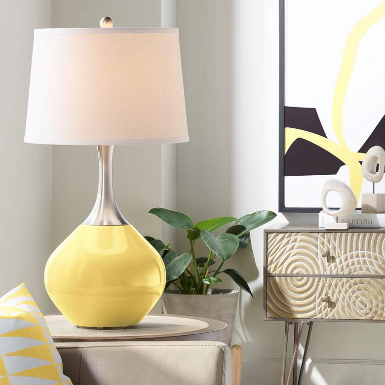 Image 1 Color Plus Spencer 31 inch Modern Daffodil Yellow Table Lamp