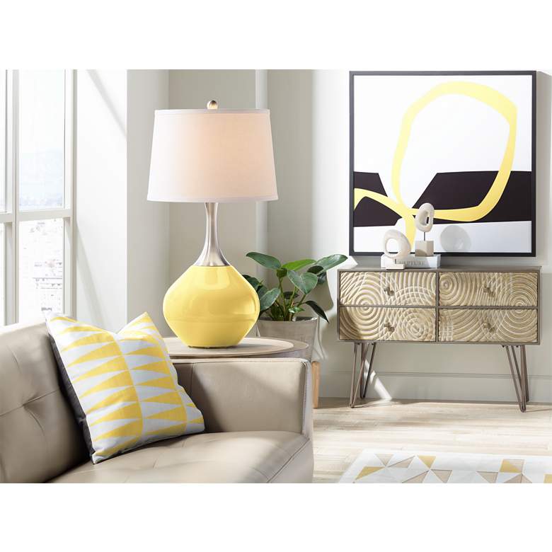 Image 3 Color Plus Spencer 31" Modern Daffodil Yellow Table Lamp more views