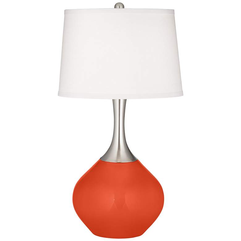 Image 2 Color Plus Spencer 31" Modern Daredevil Orange Table Lamp