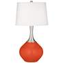 Color Plus Spencer 31" Modern Daredevil Orange Table Lamp