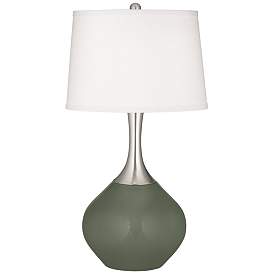 Image2 of Color Plus Spencer 31" Modern Deep Lichen Green Table Lamp