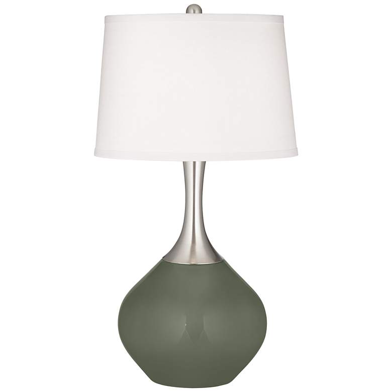 Image 2 Color Plus Spencer 31 inch Modern Deep Lichen Green Table Lamp
