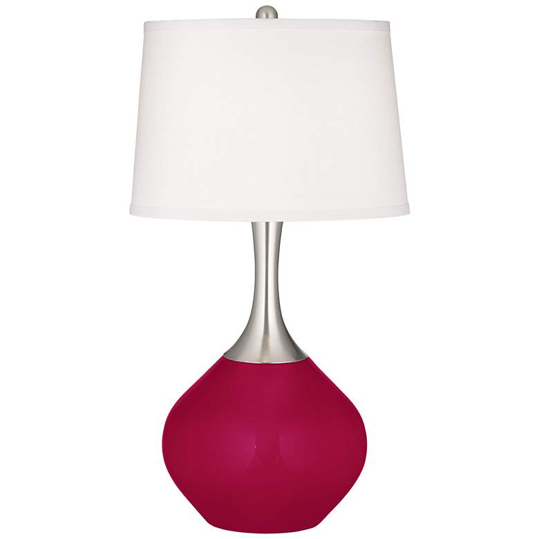 Image 2 Color Plus Spencer 31 inch Modern French Burgundy Red Table Lamp