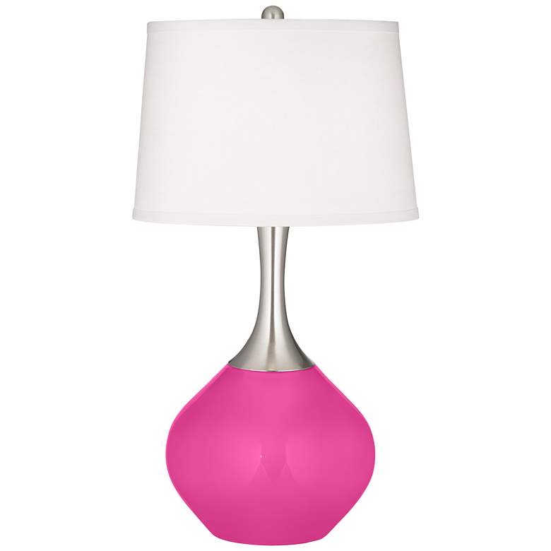 Image 2 Color Plus Spencer 31" Modern Fuchsia Pink Table Lamp
